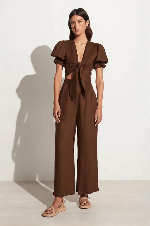 FAITHFULL THE BRAND - JAMAIS TOP-CHOCOLATE - 女装 - 上衣 - 巧克力色 商品图0