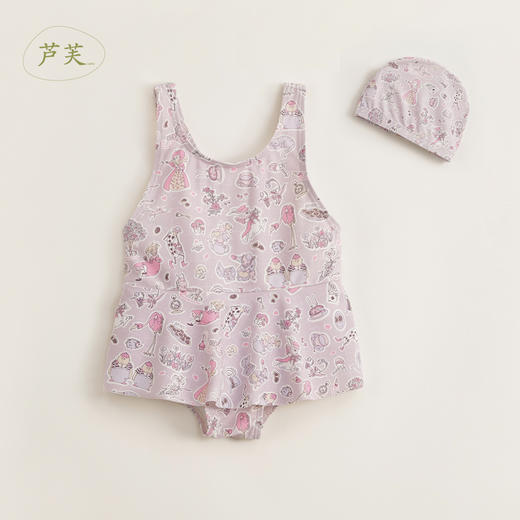 【马克珍妮 芦芙】夏装新款 女童法式荷叶边连体泳衣231115 商品图1