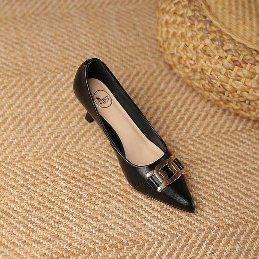 品质好货 | Safiya/索菲娅二层牛皮2023新款浅口尖头单鞋高跟鞋细跟女鞋 商品图10
