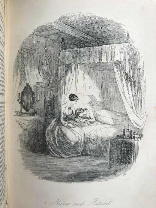 约19世纪后期 狄更斯《荒凉山庄》 8幅插图 真皮精装36开 商品图7