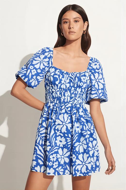 FAITHFULL THE BRAND - MARINELLI MINI DRESS-SIDRA FLORAL PRINT - BLUE - 女装 - 连身裙 - 蓝色印花 商品图2