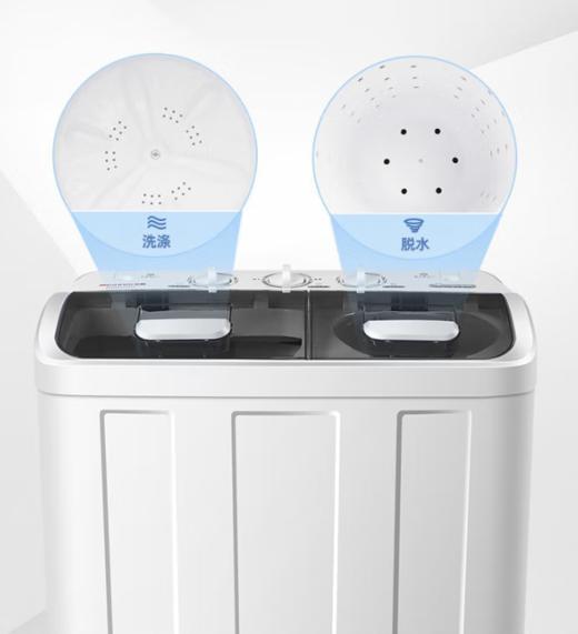 金帅4.5公斤(XPB35-2668SD)大容量半自动迷你小双桶洗衣机 母婴波轮脱水甩干洗洗衣机 商品图3