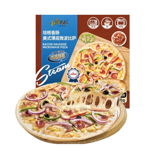 小萨牛牛培根香肠美式披萨（微波薄底）290g 商品图0