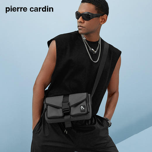皮尔卡丹messenger系列 邮差翻盖时髦斜挎包男士 商品图0