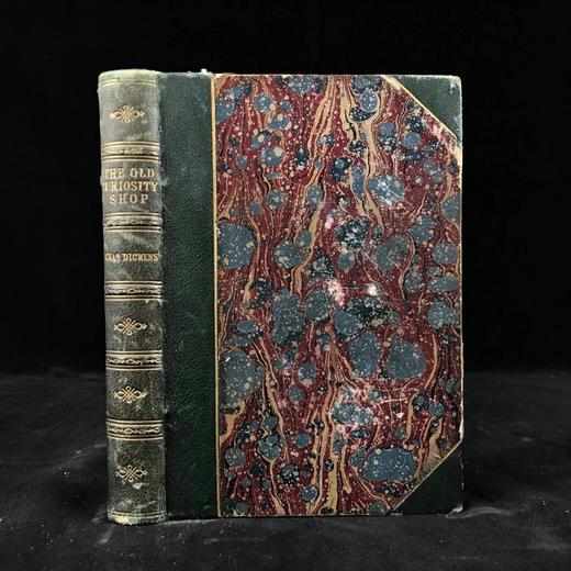 约19世纪后期 狄更斯《老古玩店》 8幅插图 真皮精装36开 商品图0