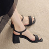 品质好货 | Safiya索菲娅2023新款羊剖层革一字带外穿凉鞋 商品缩略图2