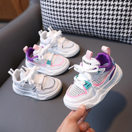 【潮酷ins！镂空透气小白鞋】夏季新款镂空透气鞋 时尚舒适  便捷魔术贴  防滑耐磨 小孩儿童鞋子 男童板鞋 女童休闲鞋 幼童潮鞋小白鞋 商品图1