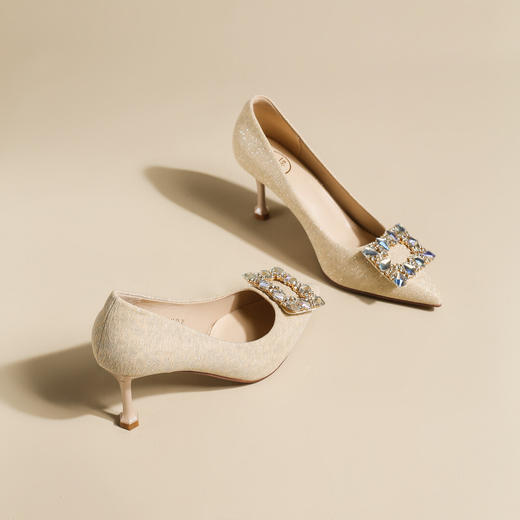 品质好货 | Safiya/索菲娅2023新款浅口尖头高跟鞋钻饰单鞋女鞋细跟高跟鞋女鞋SF31115702 商品图10