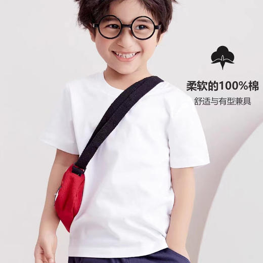 【捡漏价39.9/2件】男童短袖T恤 夏装纯棉女童宝宝 纯白色打底休闲上衣 儿童纯色半袖 商品图3