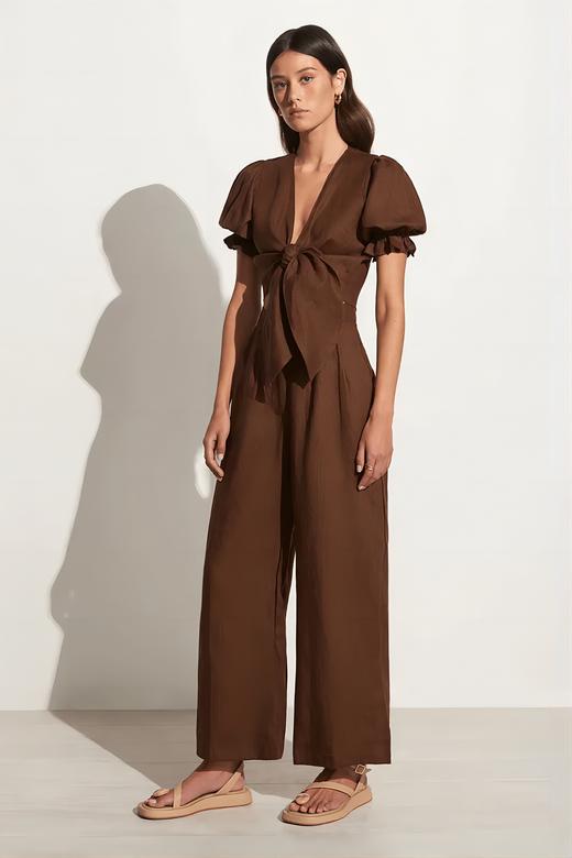 FAITHFULL THE BRAND - JAMAIS TOP-CHOCOLATE - 女装 - 上衣 - 巧克力色 商品图1