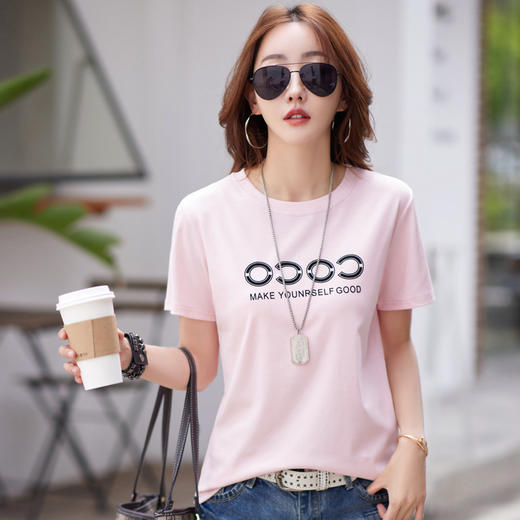 雀说~纯棉t恤女短袖2023新款夏装韩版潮宽松百搭圆领半袖体恤ins82315 商品图3