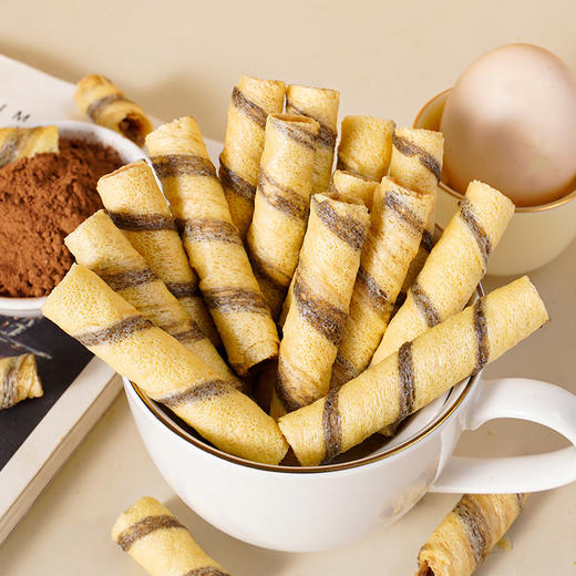 【咔嚓咔嚓！巧克力蛋卷】奶香浓郁，每一根都是巧克力的味道，唇齿留香，微甜不腻，一口酥脆，小杨哥同款学生小零食脆卷饼干夹心脆健康 商品图5