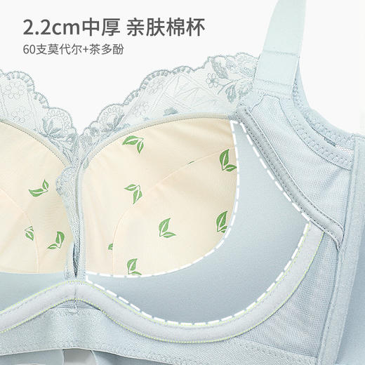 【商场同款】熳洁儿 刺绣蕾丝文胸聚拢莫代尔面料茶多酚抑菌无钢圈内衣23201501 商品图3