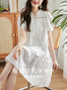 【618秒杀】熙世界度假风法式白色连衣裙女2025夏季新款宽松显瘦泡泡袖中长裙 商品缩略图2