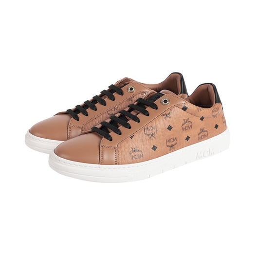 【超惠秒】MCM 男士经典百搭 干邑色 真皮 运动休闲鞋/板鞋 11488 商品图3