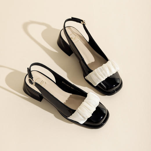 品质好货 | Safiya/索菲娅羊剖层革2023新款粗跟后空凉鞋一脚蹬女鞋SF31115717 商品图10