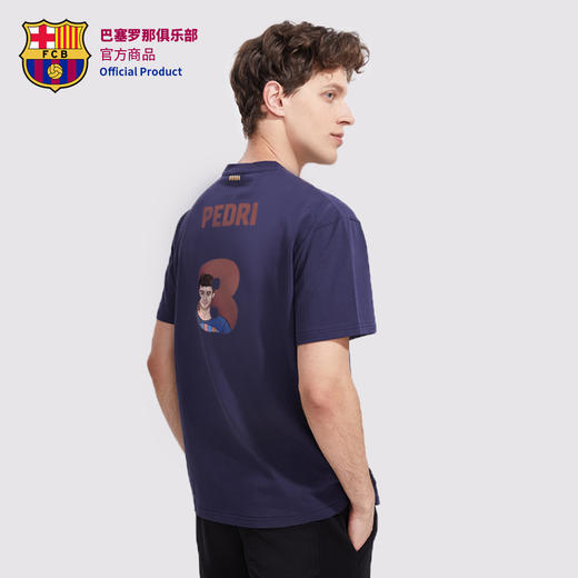 巴塞罗那俱乐部官方商品 | 手绘球星短袖T恤棉质夏季休闲球员印号 商品图2