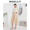 NEELLY纳俪商场同款不规则网纱裙高腰中长款抽褶A字公主裙半身裙 商品缩略图1