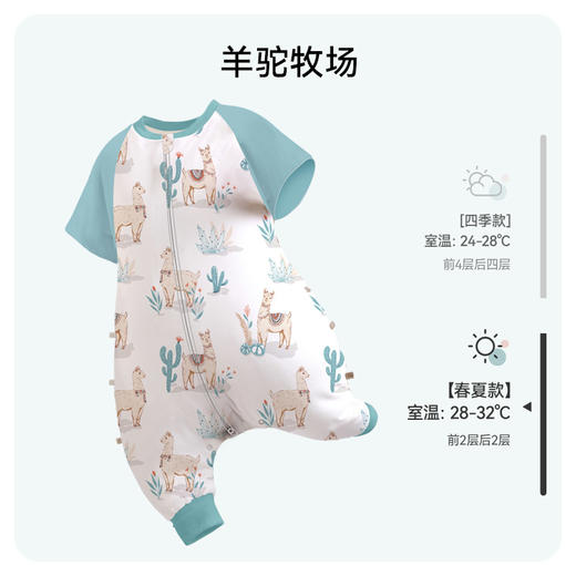 i-baby/英伦宝贝恒温抑菌低敏双层纱布睡袋宝宝防踢被春夏睡衣儿童分腿睡袋 商品图10