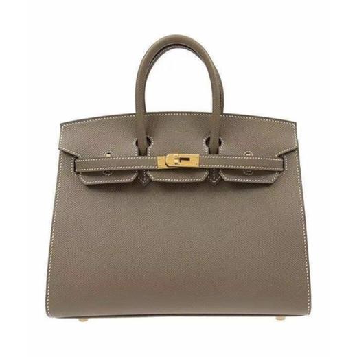 【现货预定款】Hermes 爱马仕 Birkin25 女士铂金包 金扣Epsom牛皮手提包 大象灰 商品图0