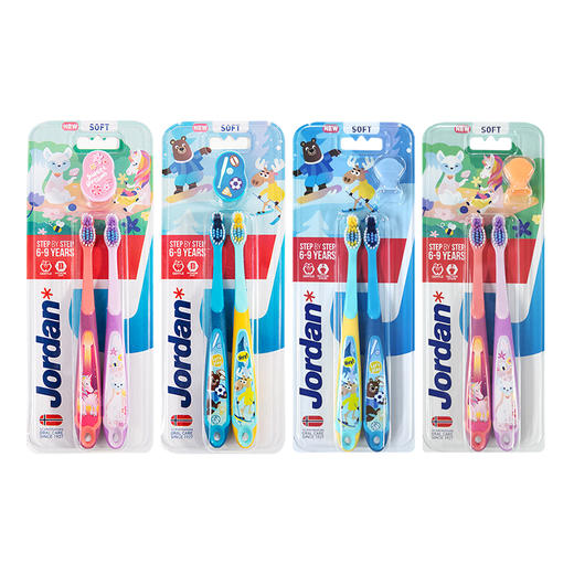 【儿童系列】挪威Jordan婴幼儿童宝宝软毛牙刷岁训练护齿乳牙进口牙刷、电动牙刷、5岁+儿童牙线 商品图8