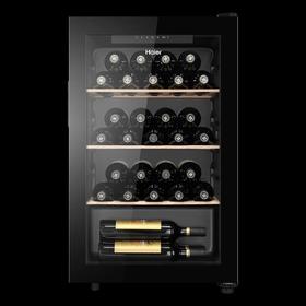 海尔（Haier）冰吧酒柜家用立式小型客厅办公室饮料茶叶酒水冷藏保鲜柜透明玻璃门 酒柜丨30瓶装量JC-93GHUD1