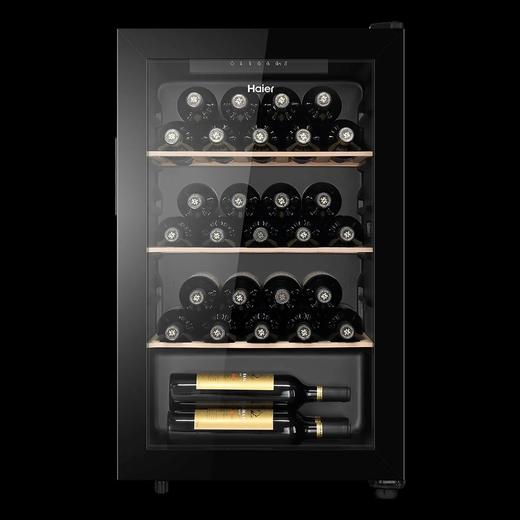 海尔（Haier）冰吧酒柜家用立式小型客厅办公室饮料茶叶酒水冷藏保鲜柜透明玻璃门 酒柜丨30瓶装量JC-93GHUD1 商品图0