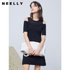 NEELLY纳俪商场同款露肩连衣裙设计感法式女A字裙中长款收腰显瘦N23044Y04555 商品缩略图2