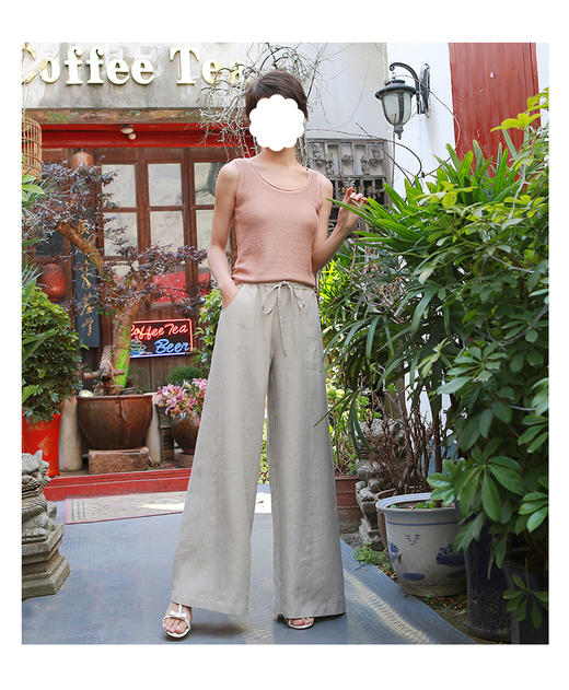 裁缝学苑 AW63休闲阔腿裤女裤1:1实物服装纸样剪裁图纸牛皮纸样 商品图1