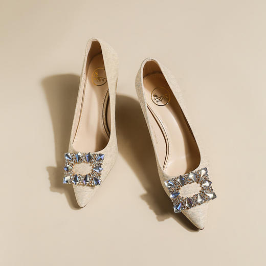 品质好货 | Safiya/索菲娅2023新款浅口尖头高跟鞋钻饰单鞋女鞋细跟高跟鞋女鞋SF31115702 商品图11