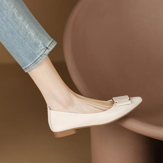 ZHR优雅浅口单鞋2023新款洋气平底单鞋一脚蹬懒人鞋上班族通勤 商品图2