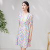 EITIE爱特爱夏款新品100%桑蚕丝显瘦V领舒适印花连衣裙7007767 商品缩略图2
