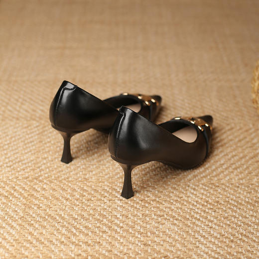 品质好货 | Safiya/索菲娅二层牛皮2023新款浅口尖头单鞋高跟鞋细跟女鞋 商品图11