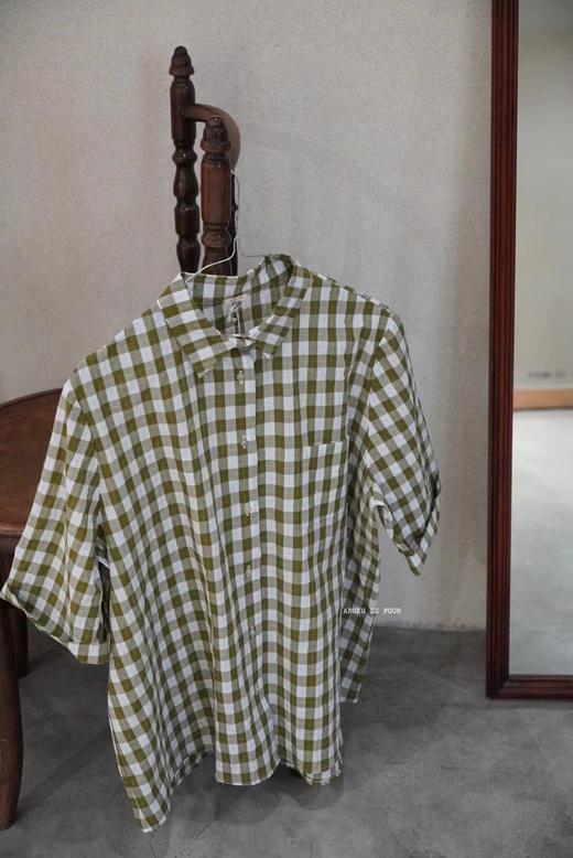 apuntob 短袖2色可选格纹衬衫 商品图9