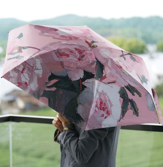 晴雨两用五折油画伞太阳伞 黑胶口袋伞【234-21】 商品图1