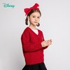 迪士尼童装 儿童纯棉毛衣春秋女童针织衫中小童女孩开衫新年大红221S1664 商品缩略图1