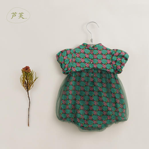 【马克珍妮 中国风】新款夏装 女童网纱旗袍短袖连体衣230730 商品图1