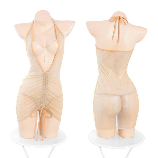 【情趣内衣】霏慕 闪亮透身抽皱包臀夜店裙6729 商品图5