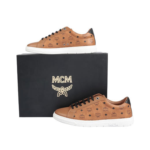 【超惠秒】MCM 男士经典百搭 干邑色 真皮 运动休闲鞋/板鞋 11488 商品图8