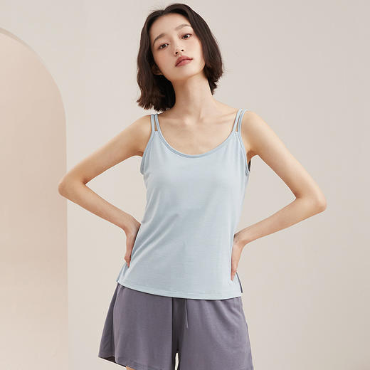 【爆款润肤冰爽衣，可外穿的家居服】奥薇姿2023夏新款女士可外穿双肩吊带润肤冰爽内搭带胸垫背心 商品图3