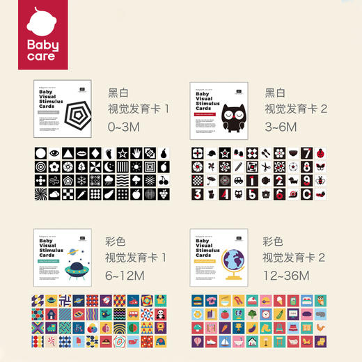 【babycare好物集】黑白彩色视觉激发卡片追视训练闪卡新生婴儿宝宝玩具0-36 商品图5