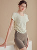 2023luulu新品双侧抽绳高端莱卡luulu瑜伽服女性感速干透气运动短袖上衣T恤 商品缩略图2