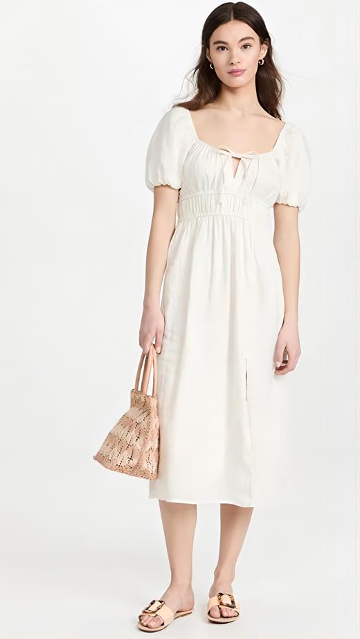 FAITHFULL THE BRAND - TERINA MIDI DRESS-WHITE - 女装 - 连身裙 - 白色 商品图1