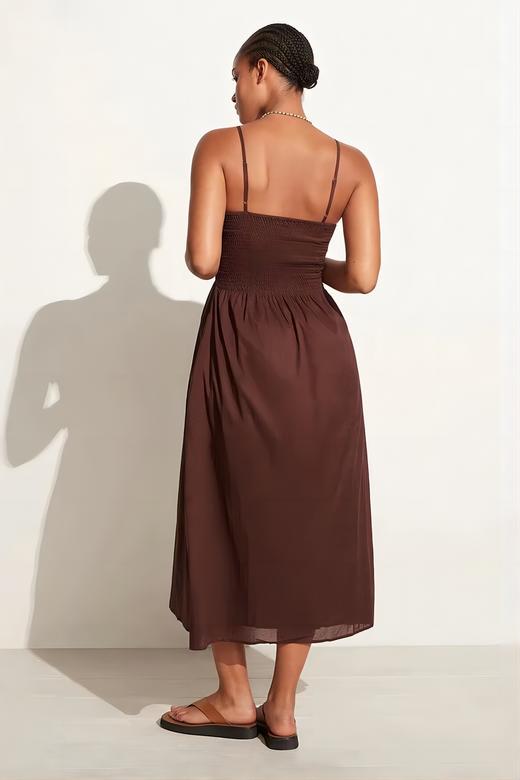 FAITHFULL THE BRAND - NOLIE MIDI DRESS-CHOCOLATE - 女装 - 连身裙 - 巧克力色 商品图11
