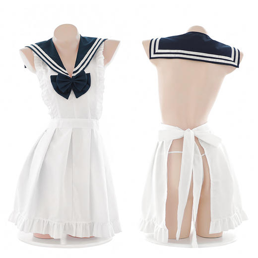 【情趣内衣】霏慕可爱学院风露背连衣裙6948   商品图14