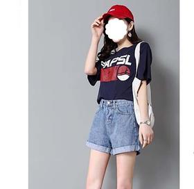裁缝学苑 AW60高腰牛仔短裤热裤1:1实物服装纸样剪裁图纸牛皮纸样
