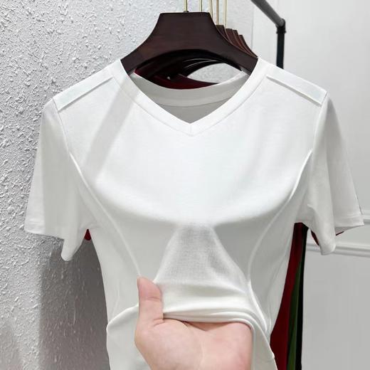 【显白显气质，巨百搭】欧货高J感短袖T恤女鱼骨韩版中领大码设计感纯色小众打底衫 商品图13