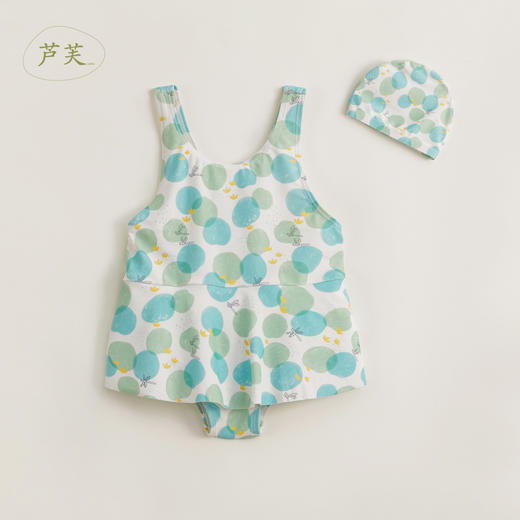 【马克珍妮 芦芙】夏装新款 女童法式荷叶边连体泳衣231115 商品图0