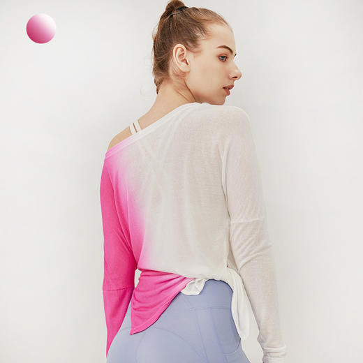 【买一赠一】2023luulu春夏新品欧美宽松扎染瑜伽服长袖上衣运动休闲罩衫T恤luulu健身服 商品图2