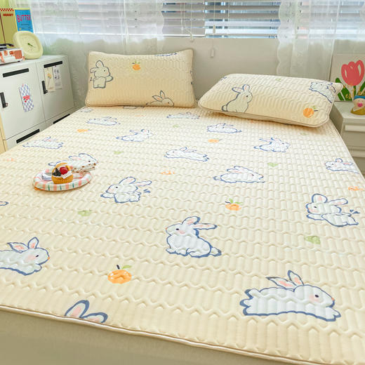 【夏日必备！乳胶凉席三件套】加厚乳胶凉席三件套  无甲醛、无荧光剂、无致癌芳香胺 凉感冰丝面料 夏季凉席可水洗 冰丝凉席家用空调席软席子-QQ 商品图1